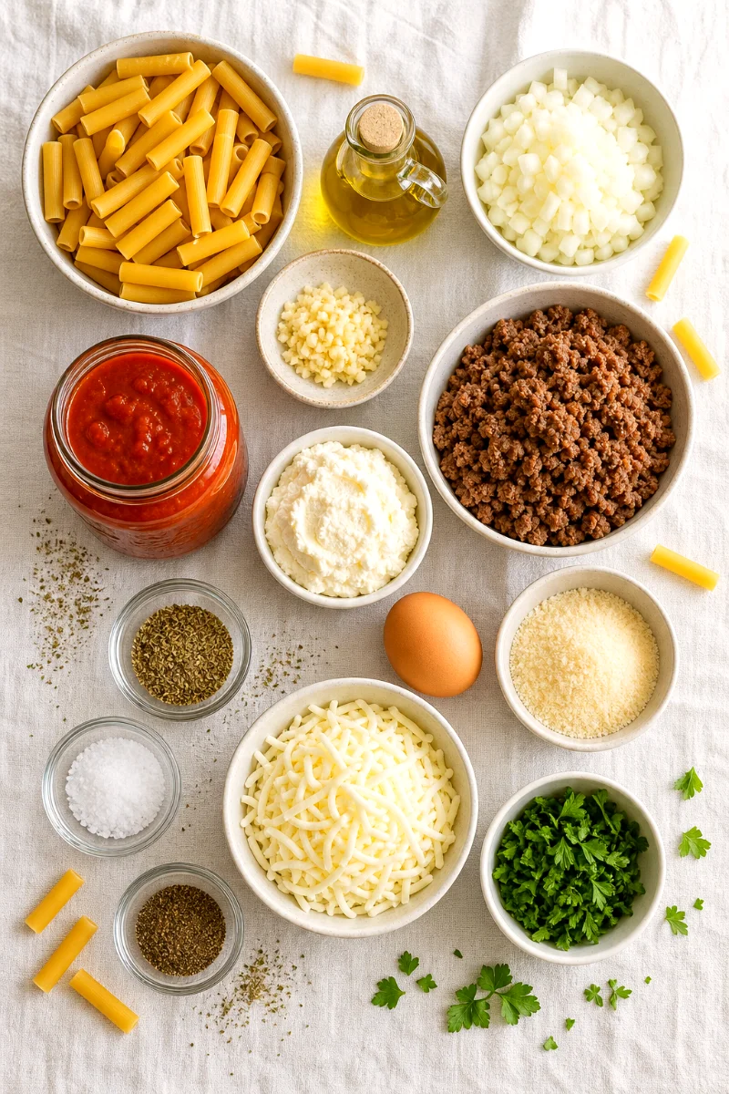 classic-baked-ziti-ingredients