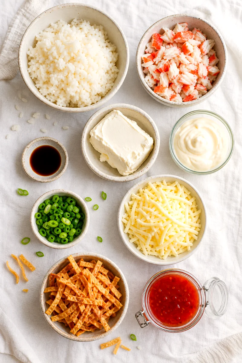 crab-rangoon-rice-casserole-ingredients