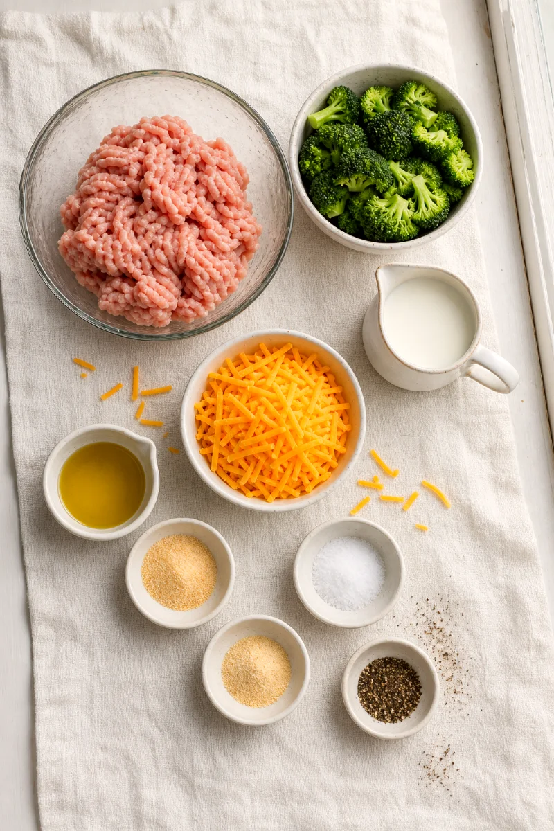 creamy-broccoli-turkey-skillet-ingredients