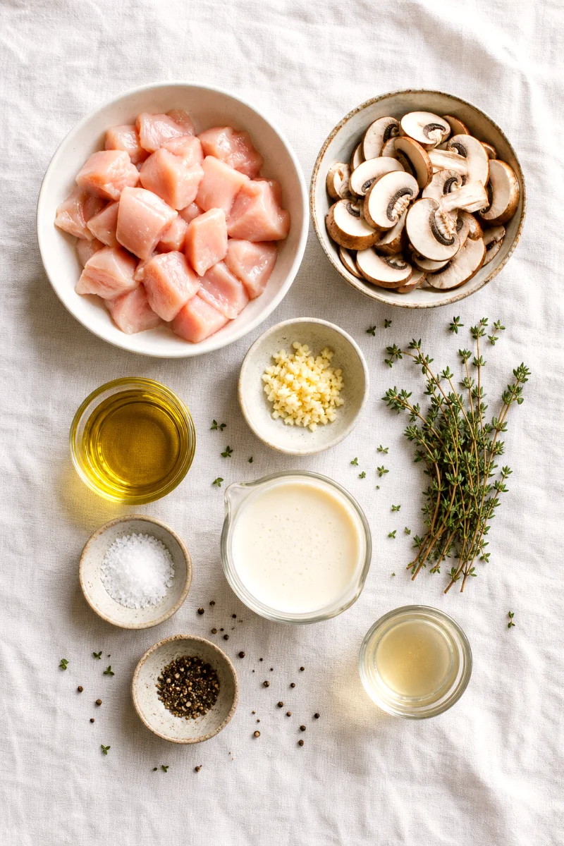 creamy-mushroom-chicken-skillet-ingredients