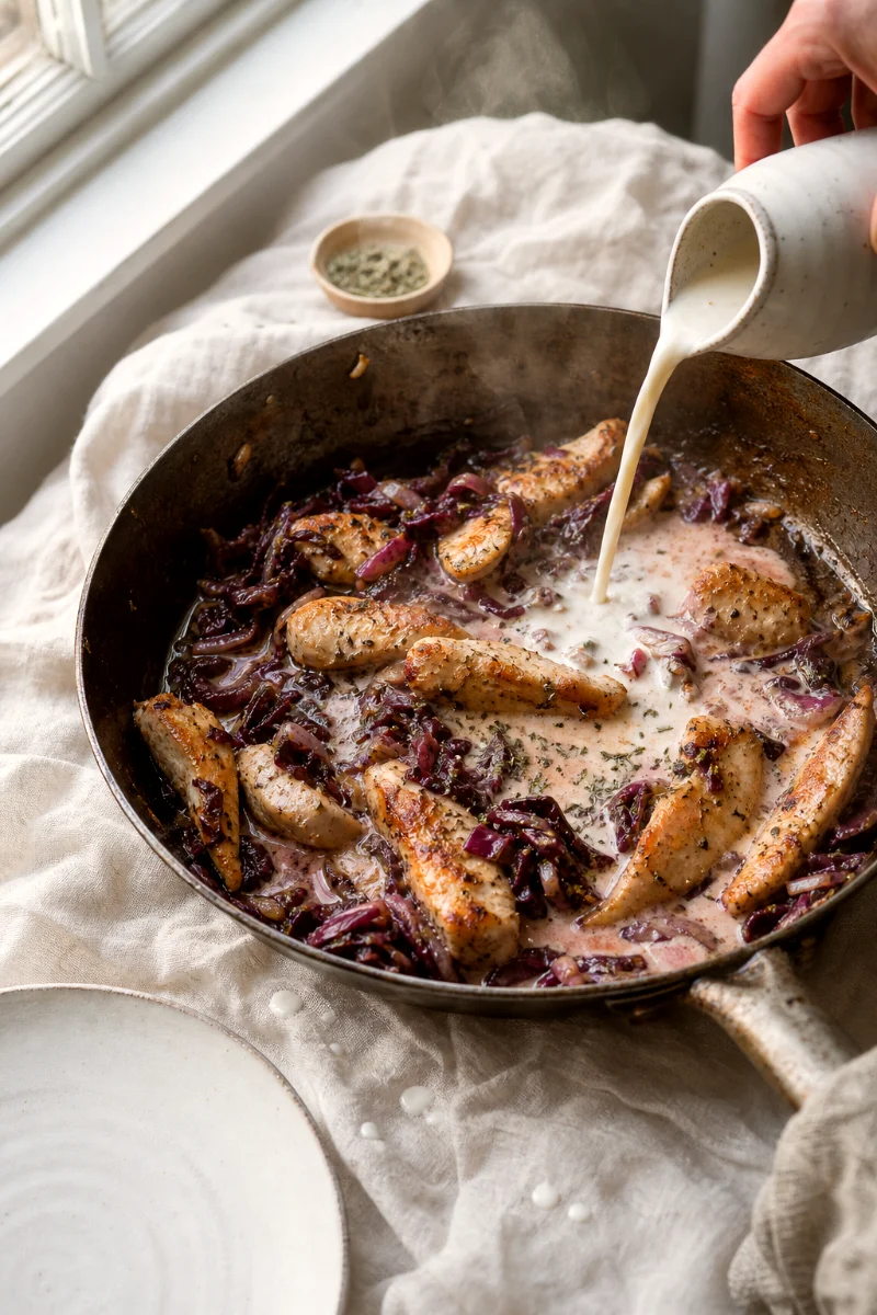 creamy-tarragon-chicken-radicchio-cooking-process