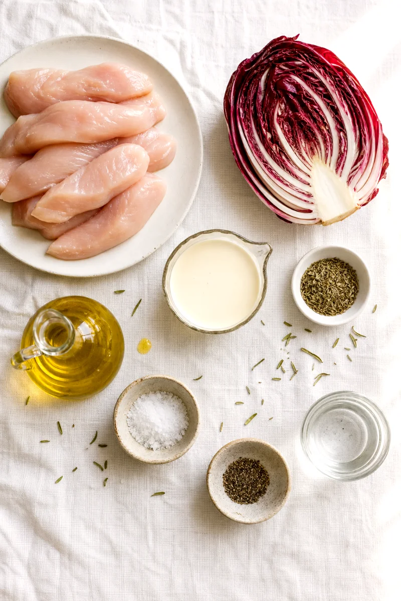 creamy-tarragon-chicken-radicchio-ingredients