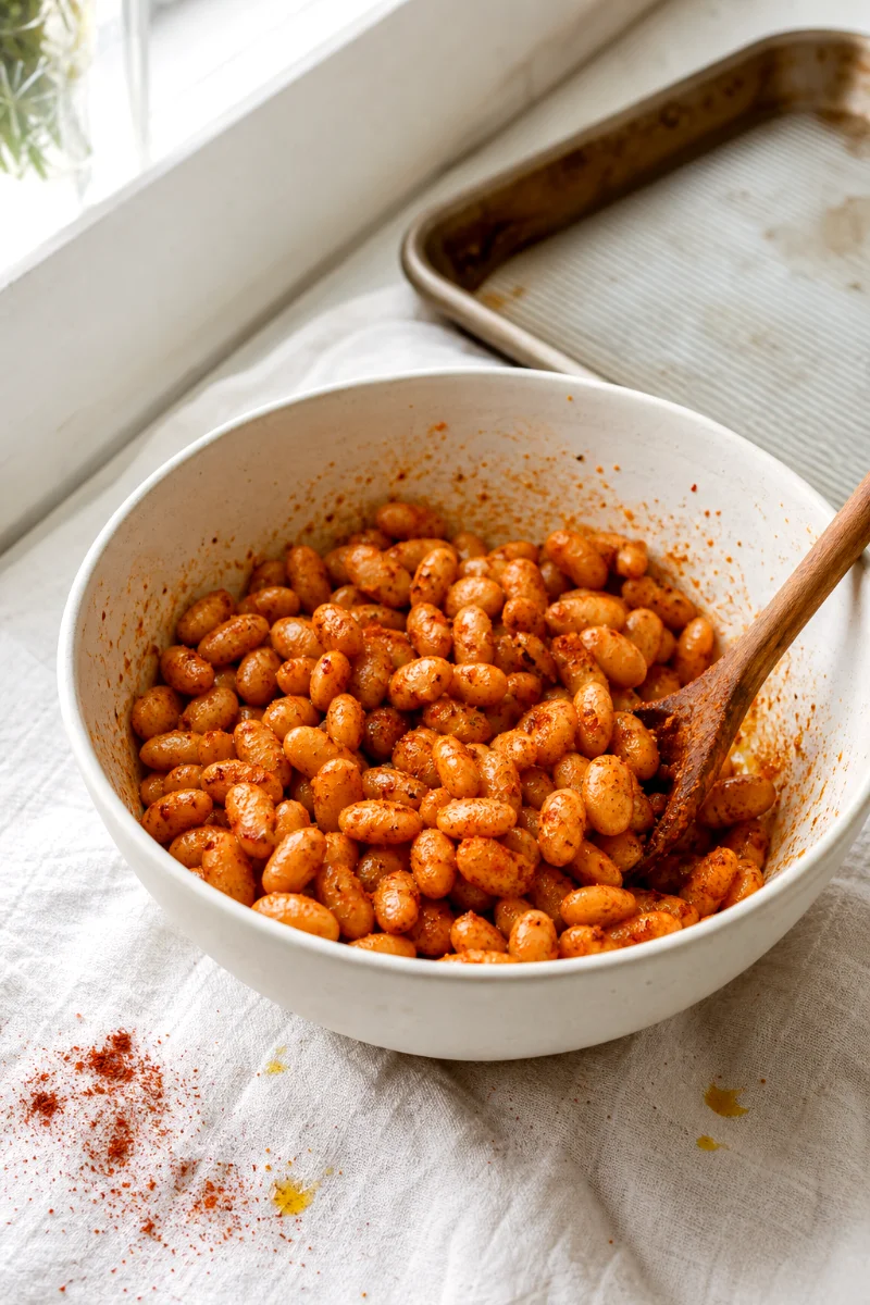 crispy-paprika-roasted-white-beans-cooking-process