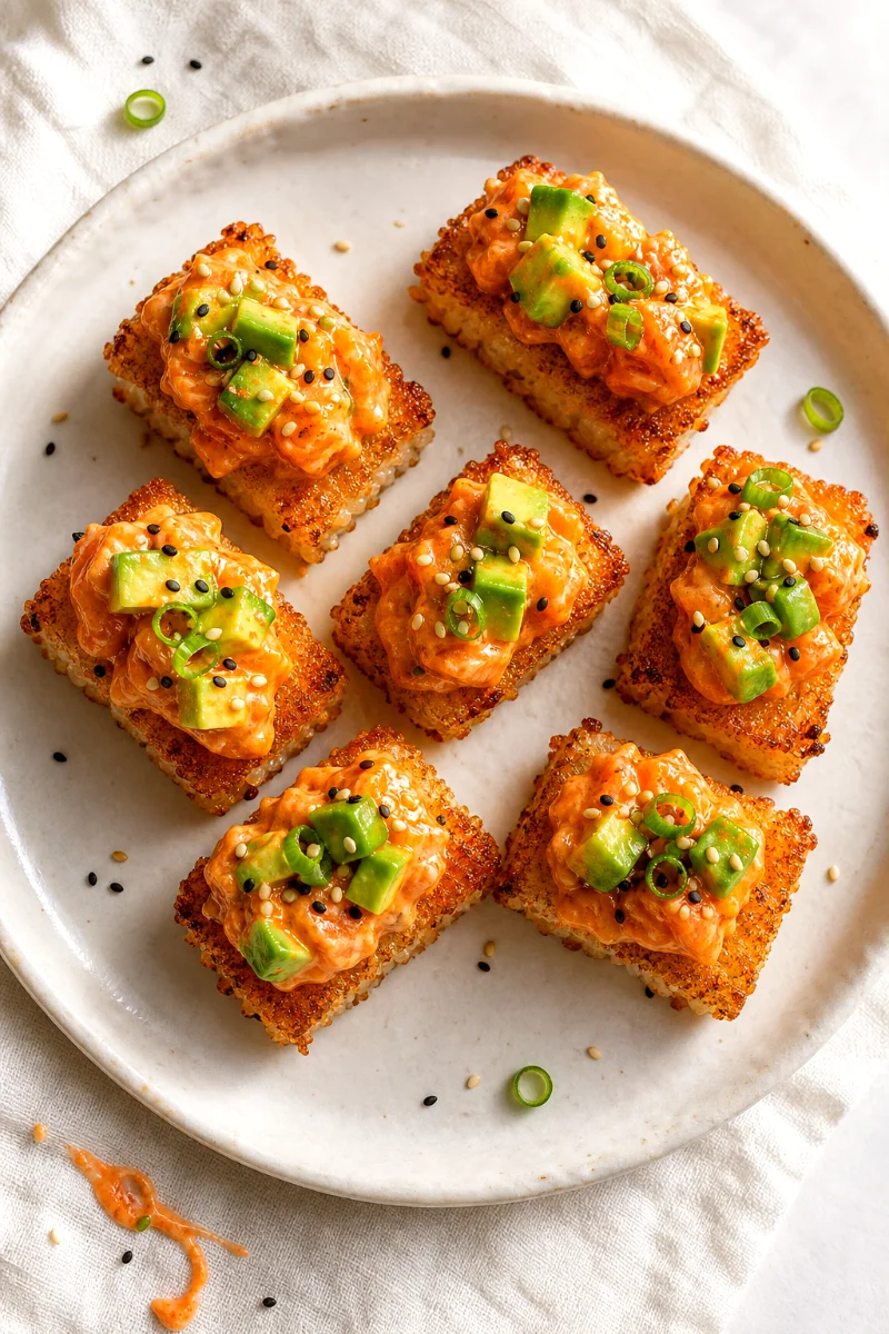 crispy-rice-salmon-avocado-bites-top-down