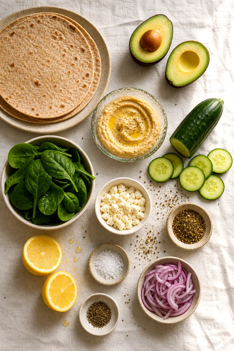 cucumber-spinach-avocado-wrap-zaatar-ingredients