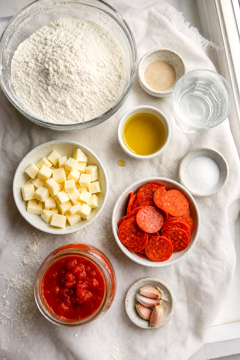 detroit-pepperoni-pan-pizza-ingredients-flat-lay