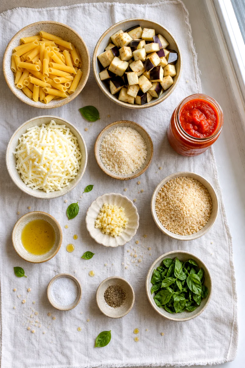 eggplant-parmesan-pasta-casserole-ingredients