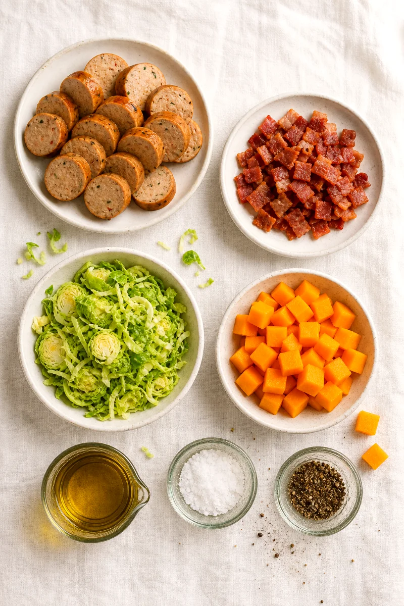 fall-harvest-chicken-sausage-saute-ingredients