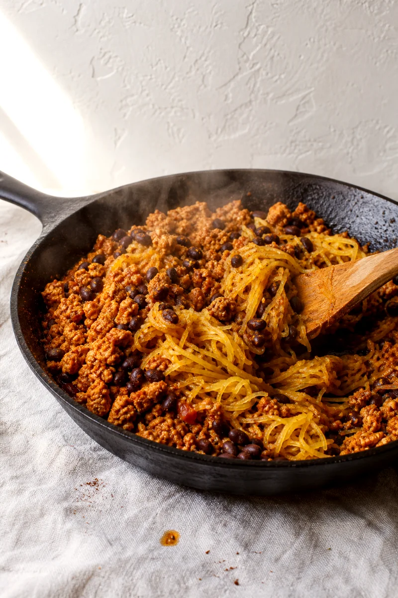 fiesta-turkey-spaghetti-squash-cooking-process