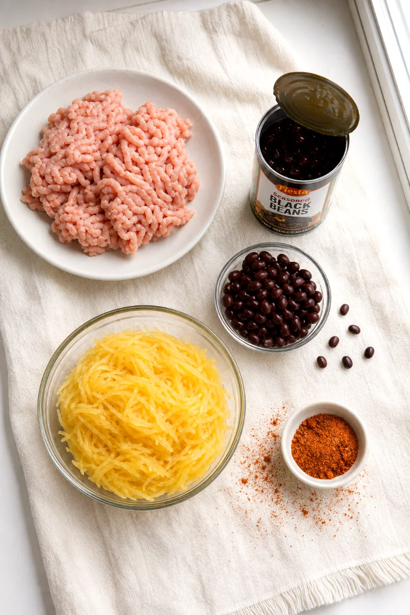 fiesta-turkey-spaghetti-squash-ingredients