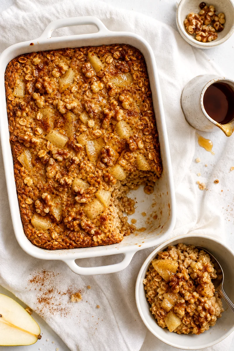 finished-pear-walnut-baked-oatmeal-top-down