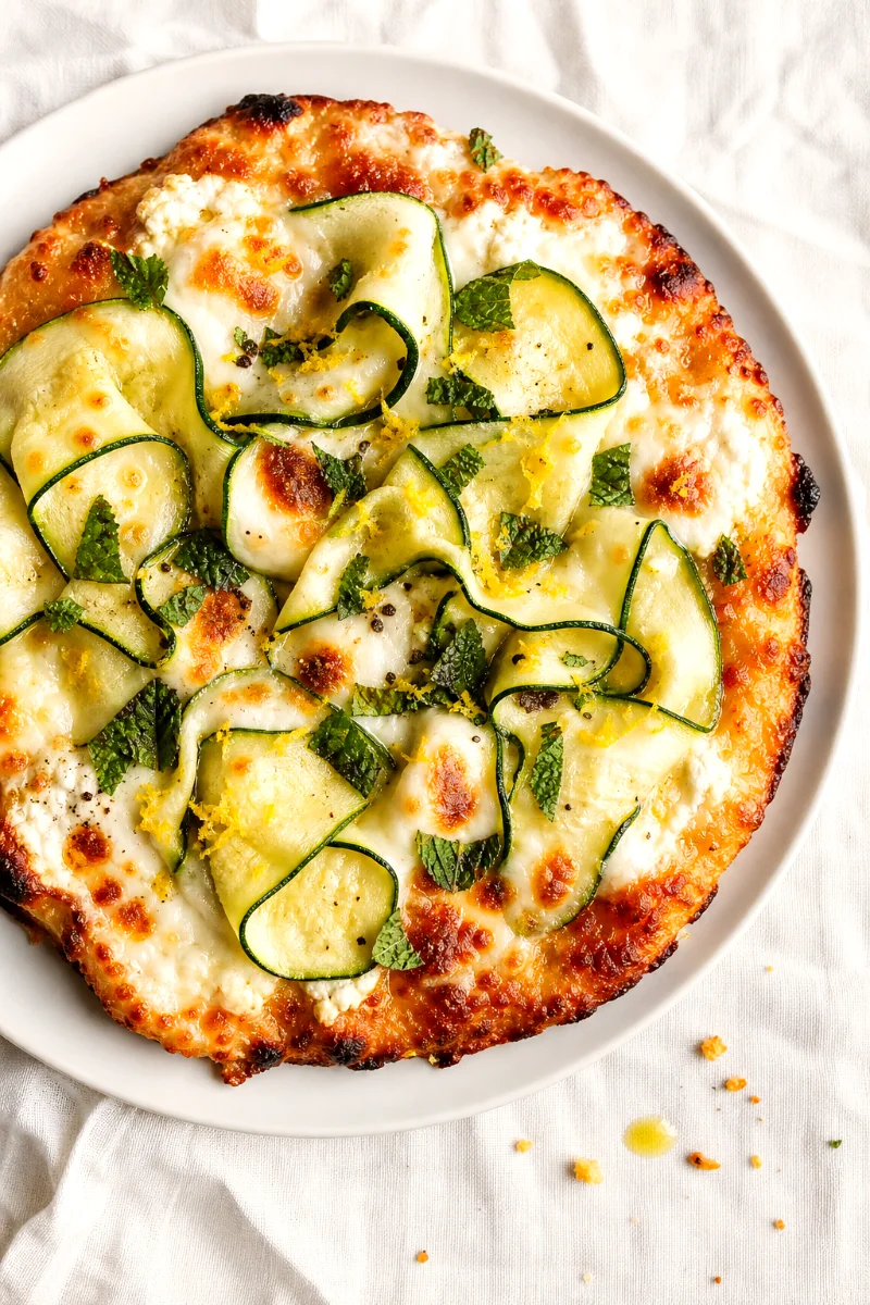 finished-zucchini-ribbon-ricotta-pizza-top-down
