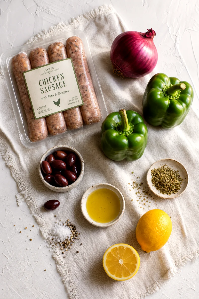 greek-sausage-skillet-ingredients