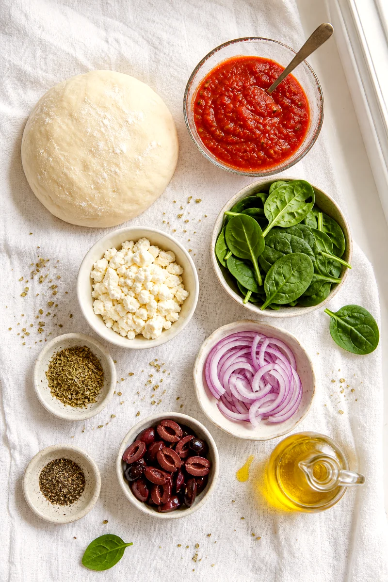 greek-style-pan-pizza-ingredients-flat-lay