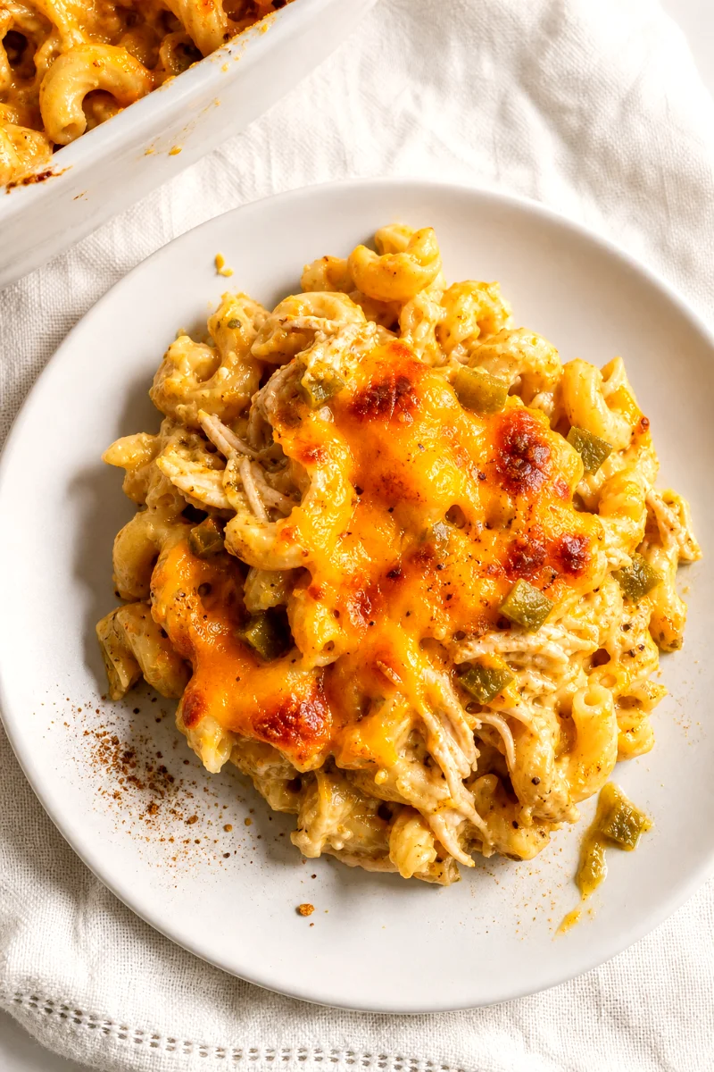 green-chile-chicken-cavatappi-casserole-food-shot