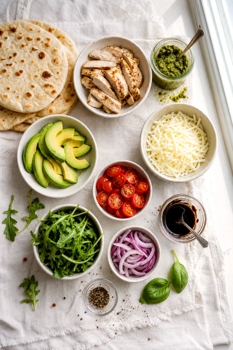 grilled-chicken-avocado-flatbread-ingredients
