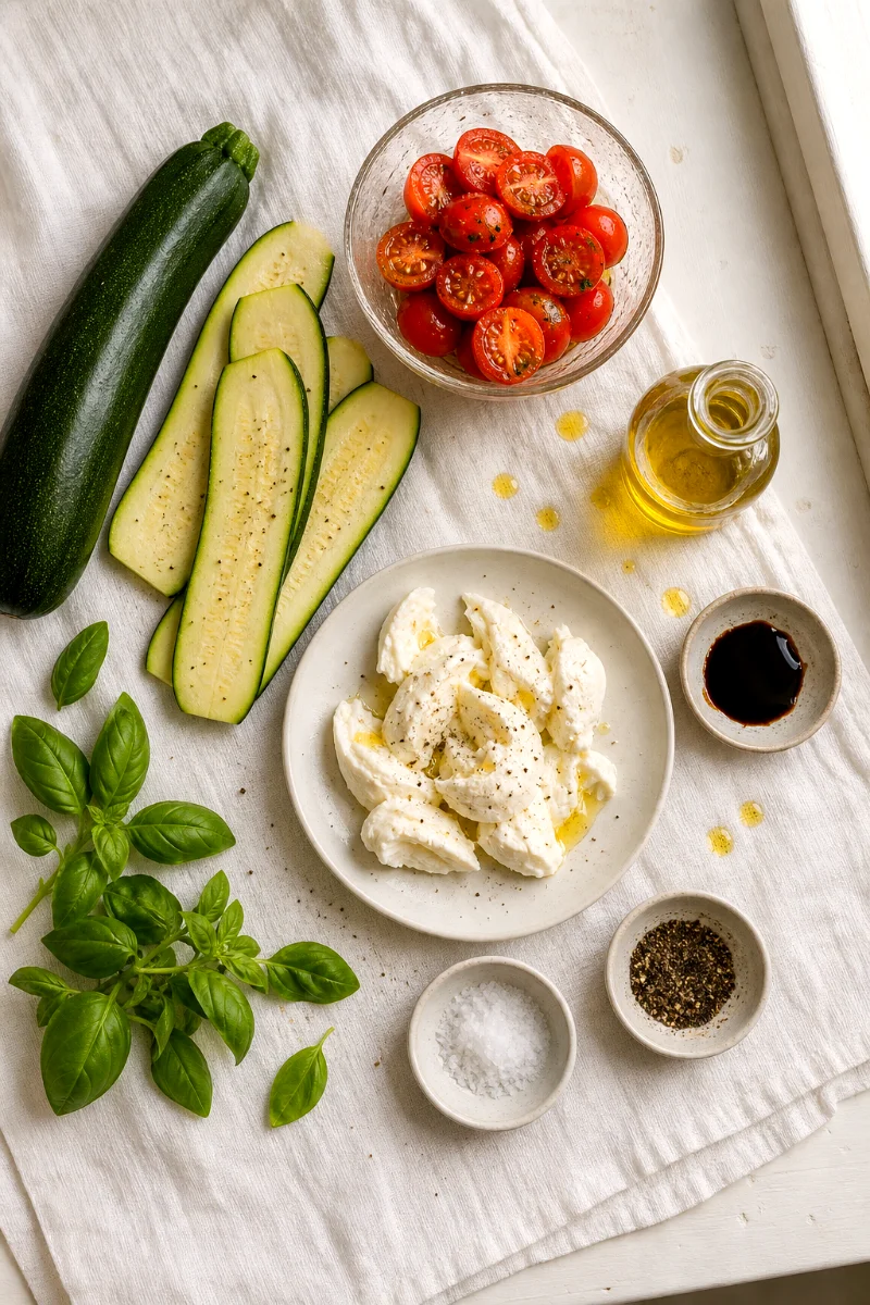grilled-zucchini-caprese-salad-ingredients
