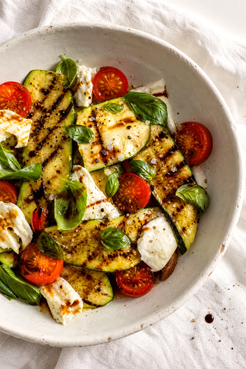 grilled-zucchini-caprese-salad-top-down