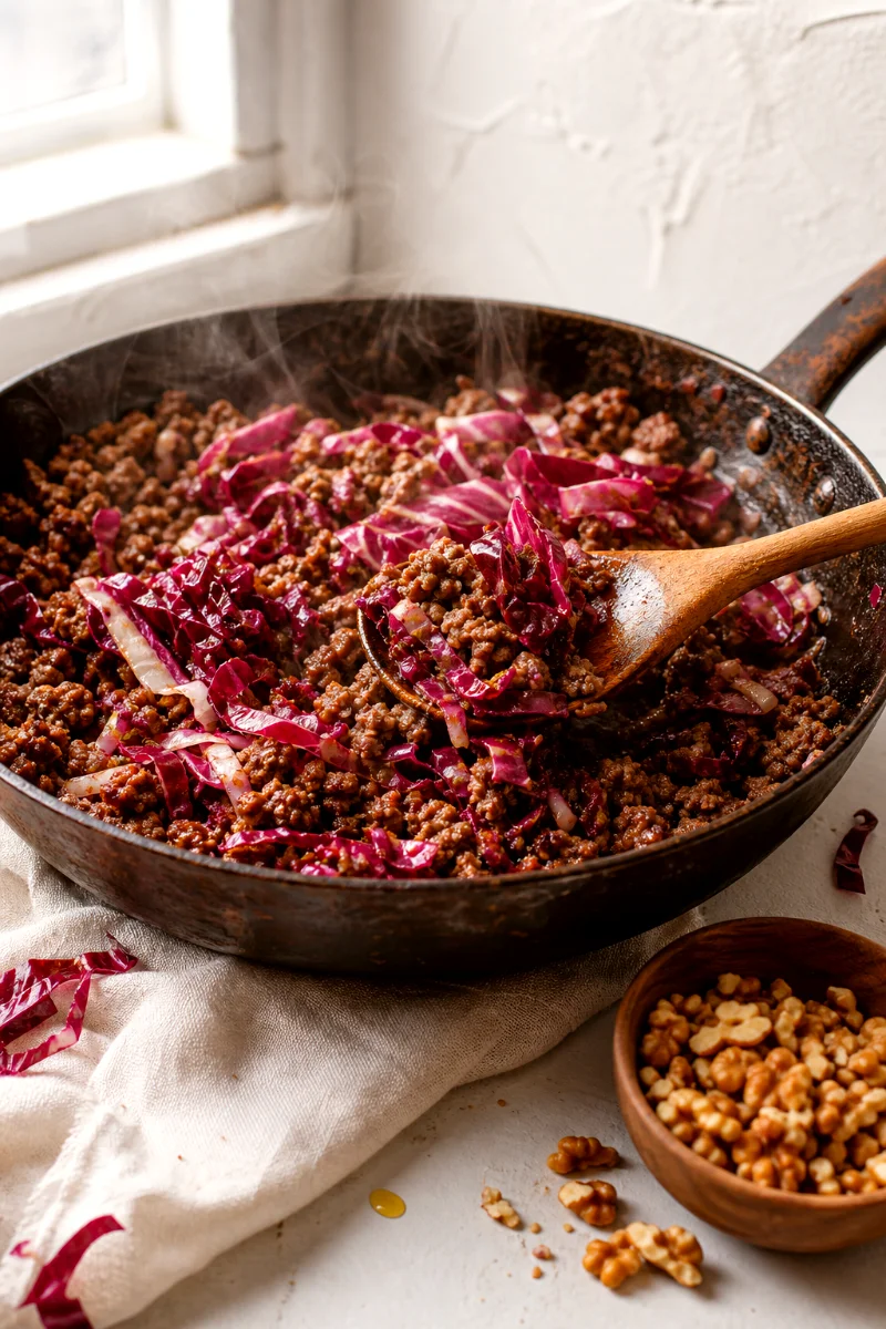 ground-beef-radicchio-skillet
