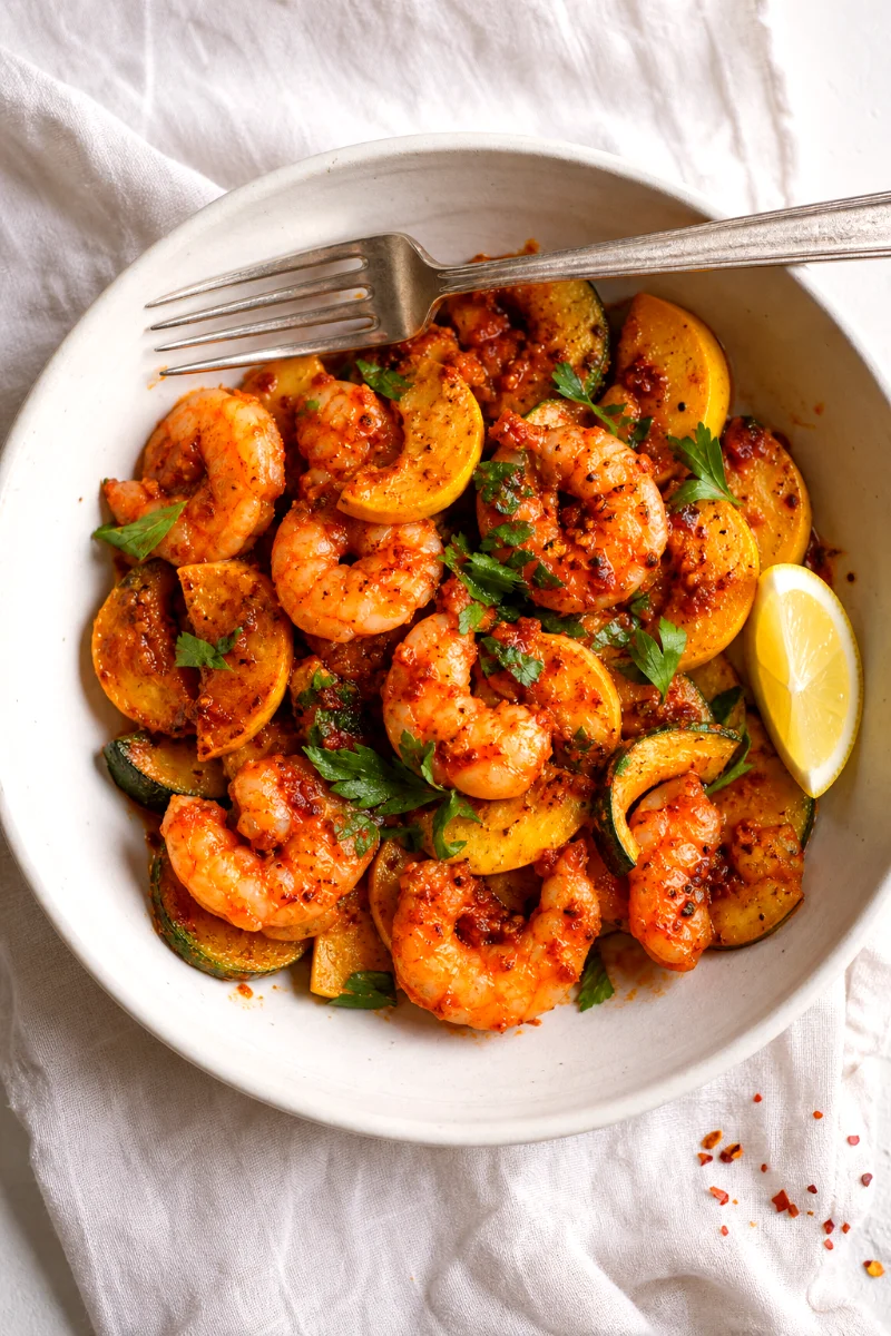 harissa-shrimp-summer-squash-top-down