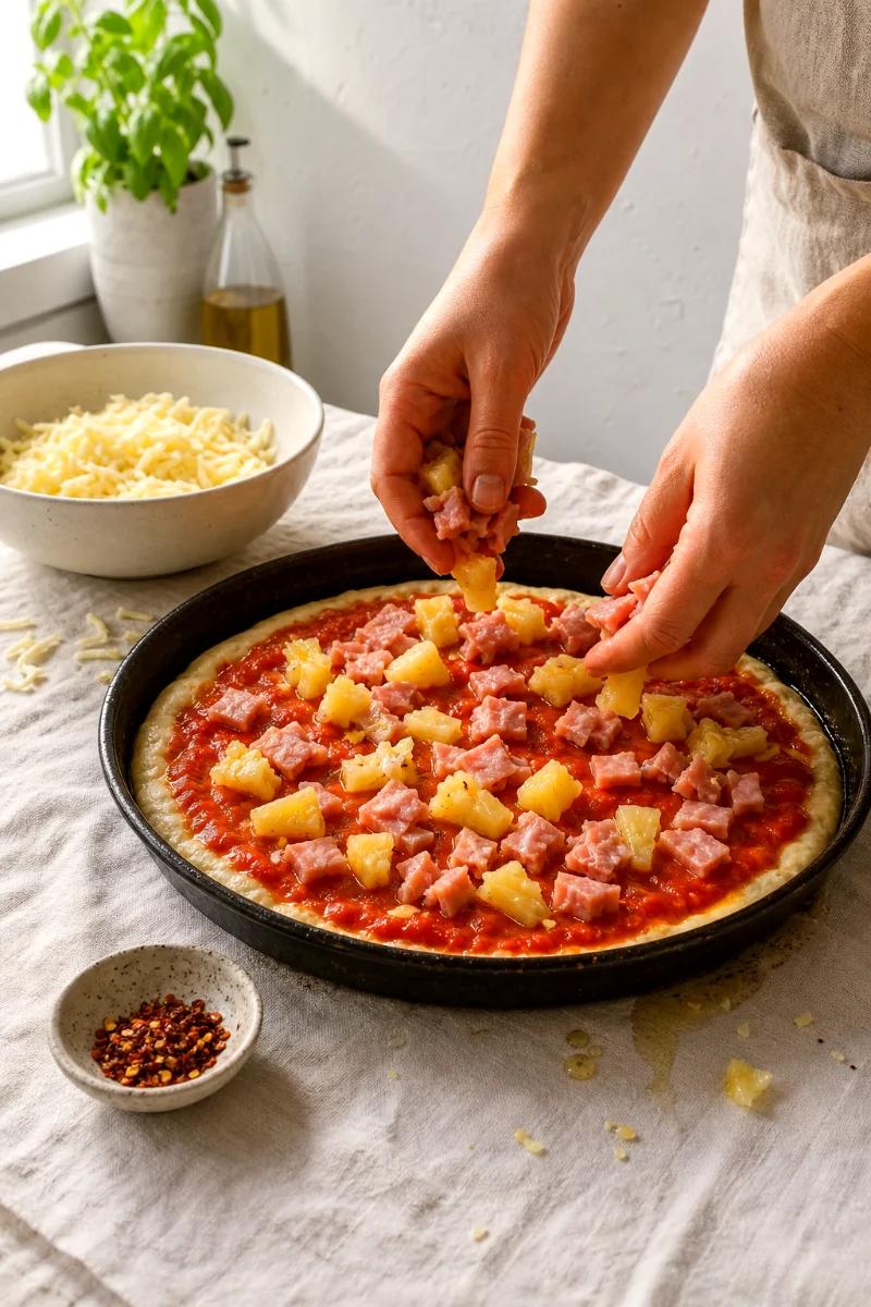 hawaiian-pan-pizza-cooking-process