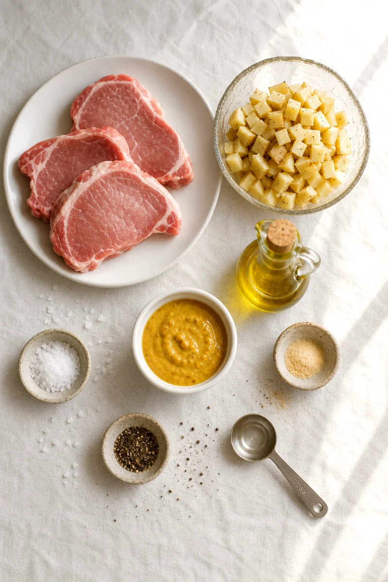 honey-mustard-pork-chops-potatoes-ingredients