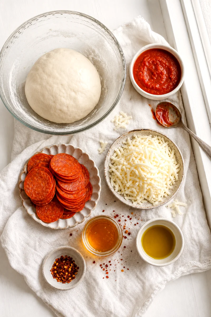 hot-honey-pepperoni-pan-pizza-ingredients