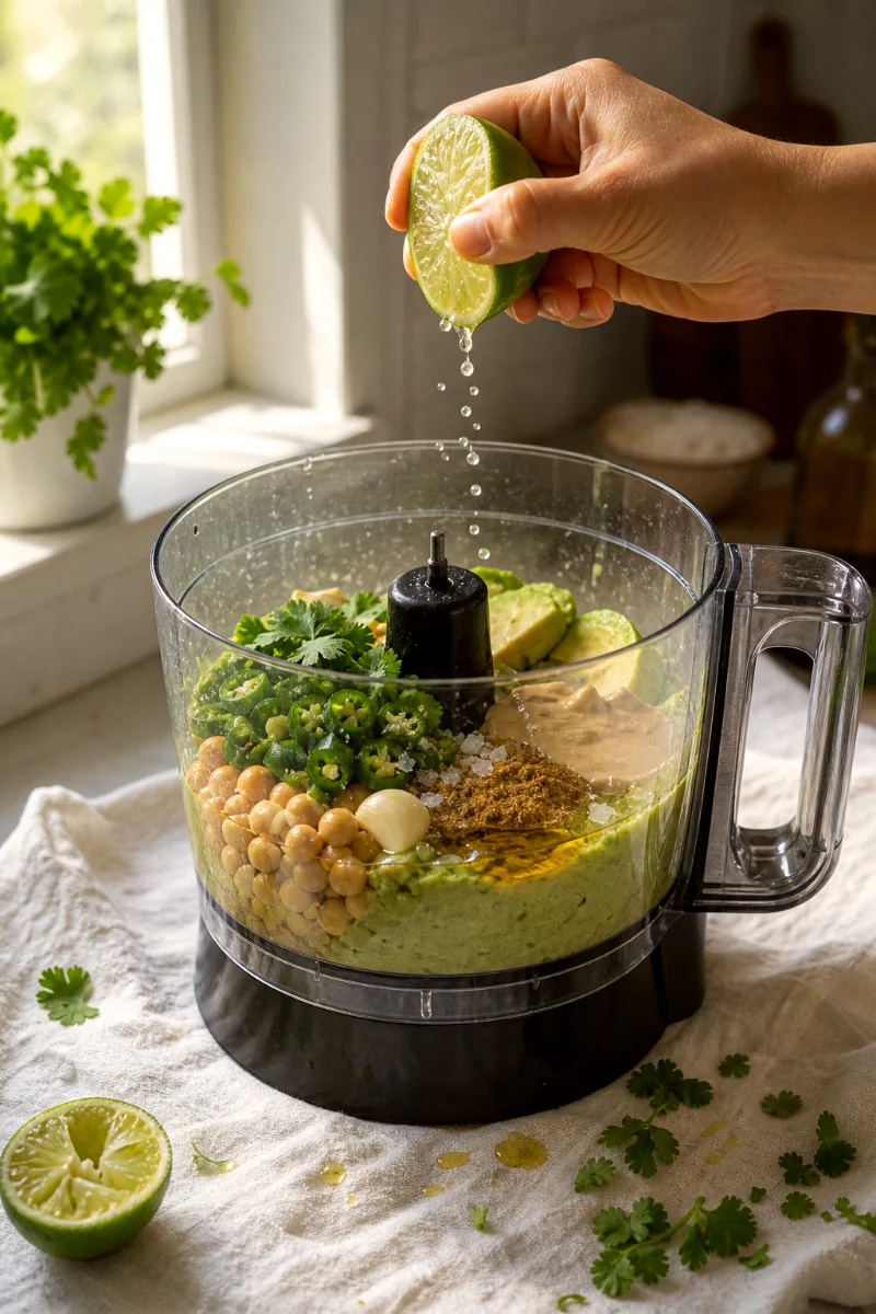jalapeno-avocado-hummus-blending-process