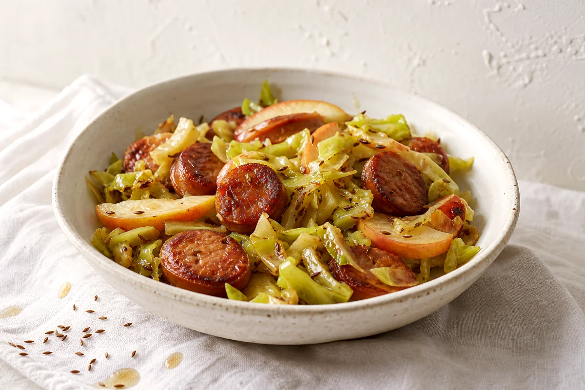 kielbasa-cabbage-apple-skillet-featured