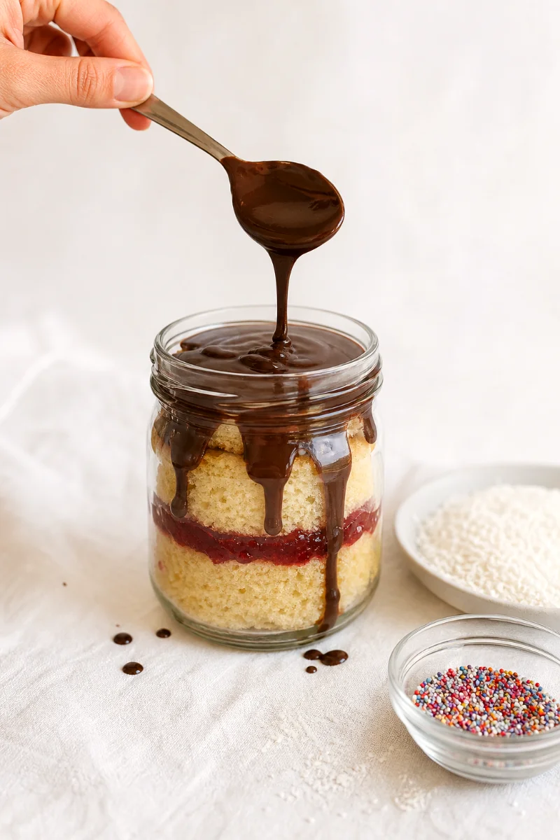 lamington-dot-cake-ganache-process