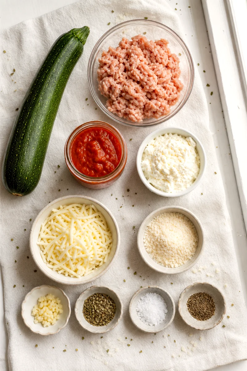 lasagna-zucchini-boats-ingredients