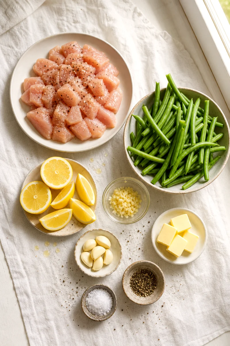 lemon-garlic-butter-chicken-green-beans-ingredients