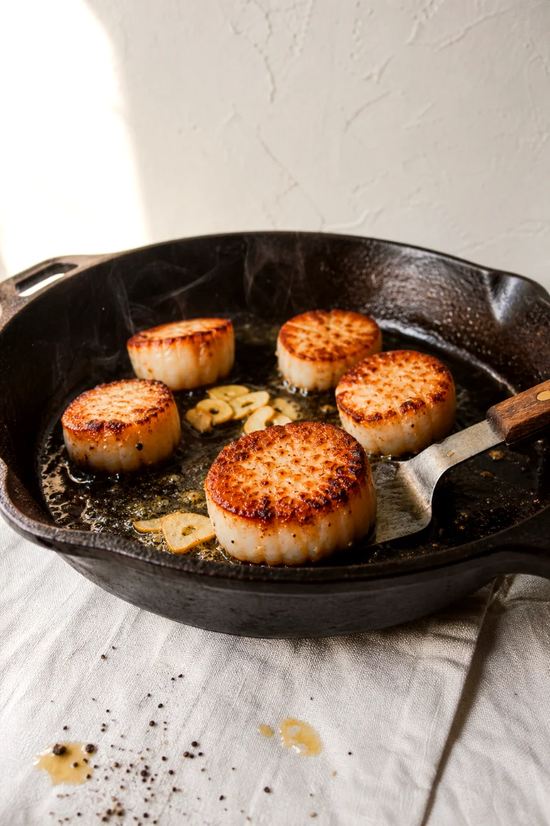 lemon-herb-scallops-searing-process