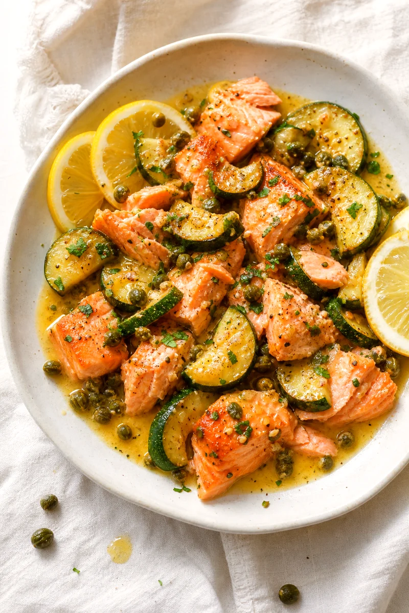 lemon-salmon-piccata-skillet-food-shot
