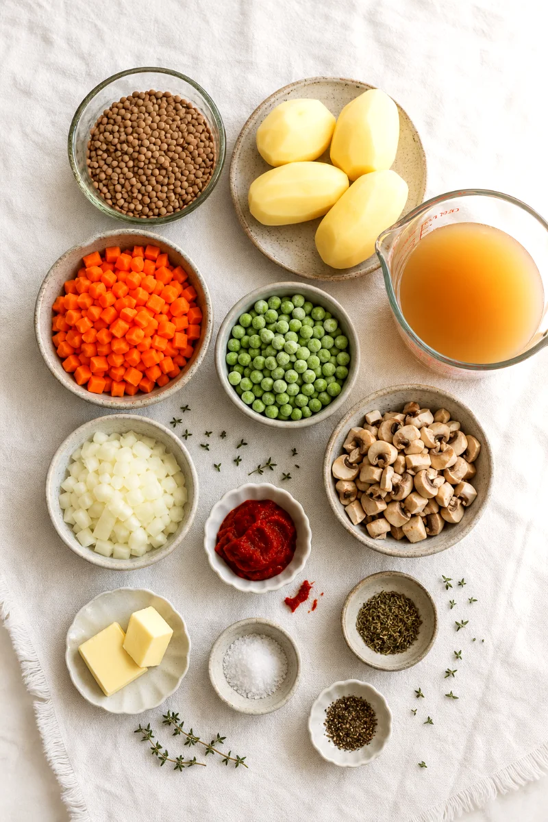 lentil-shepherds-pie-casserole-ingredients