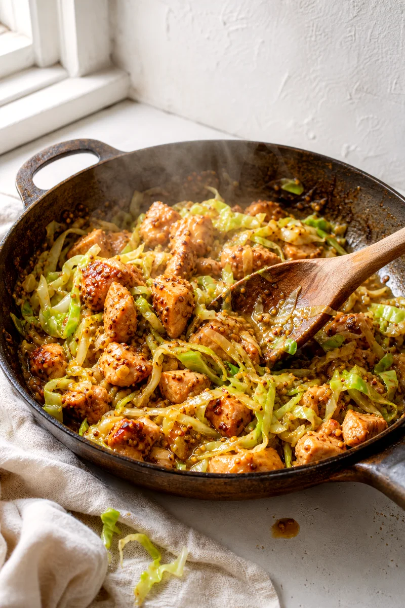 maple-mustard-chicken-cabbage-cooking-process