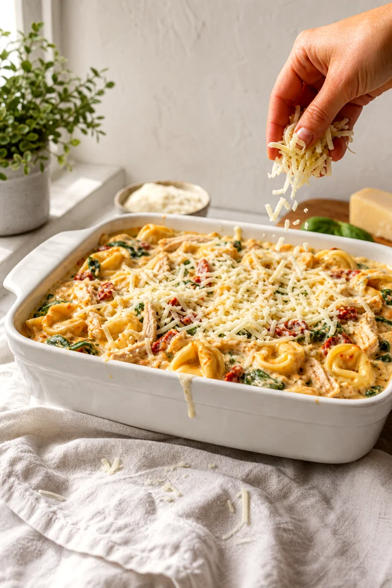 marry-me-chicken-tortellini-casserole-cooking-process