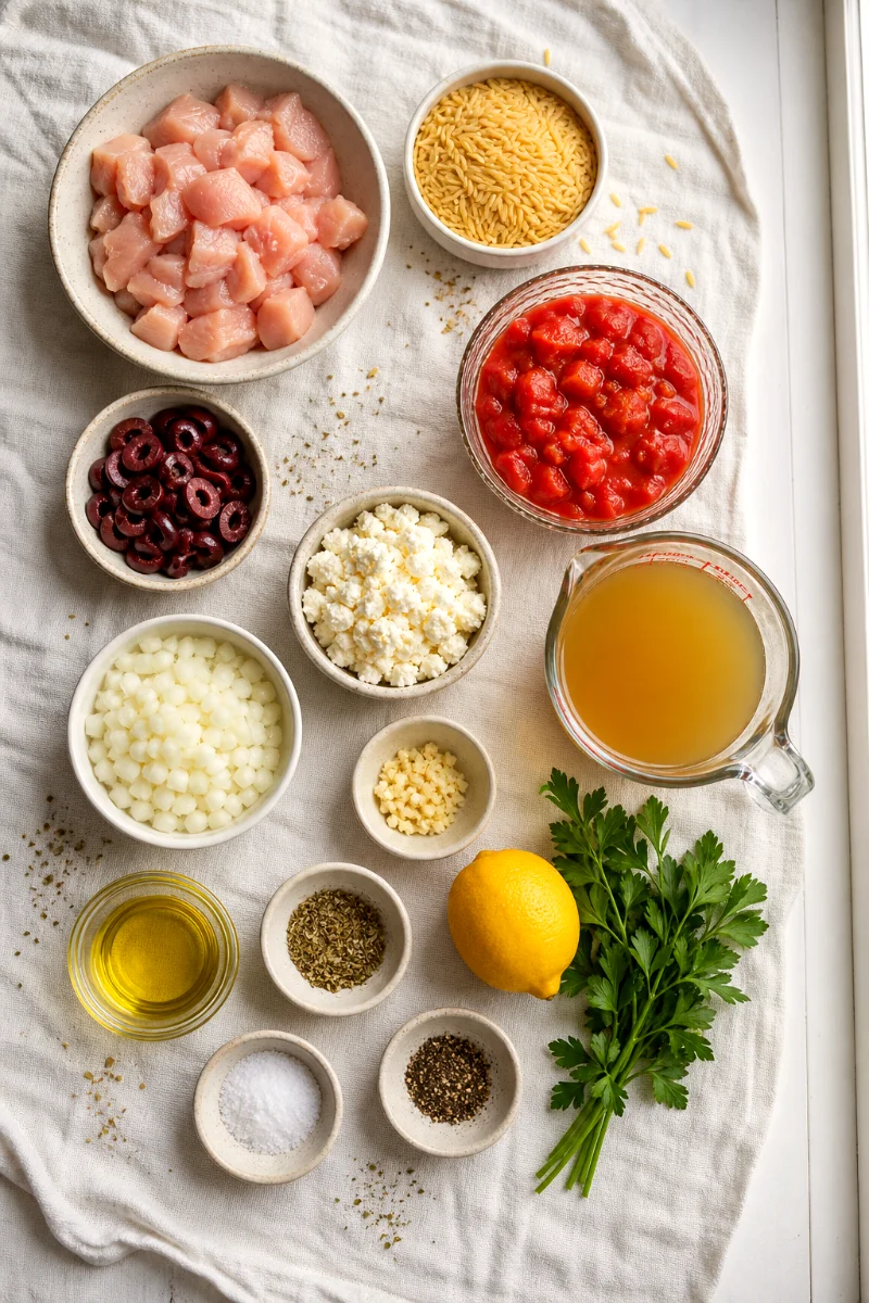 mediterranean-chicken-orzo-ingredients