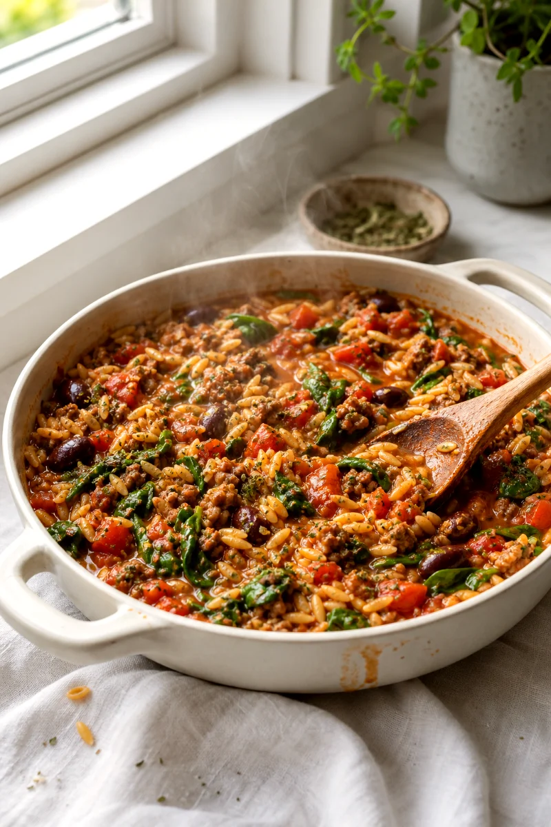 mediterranean-lamb-orzo-casserole-cooking-process