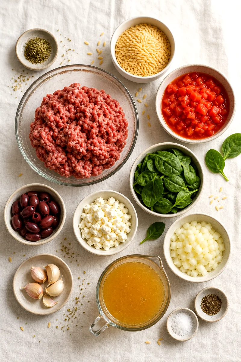 mediterranean-lamb-orzo-casserole-ingredients