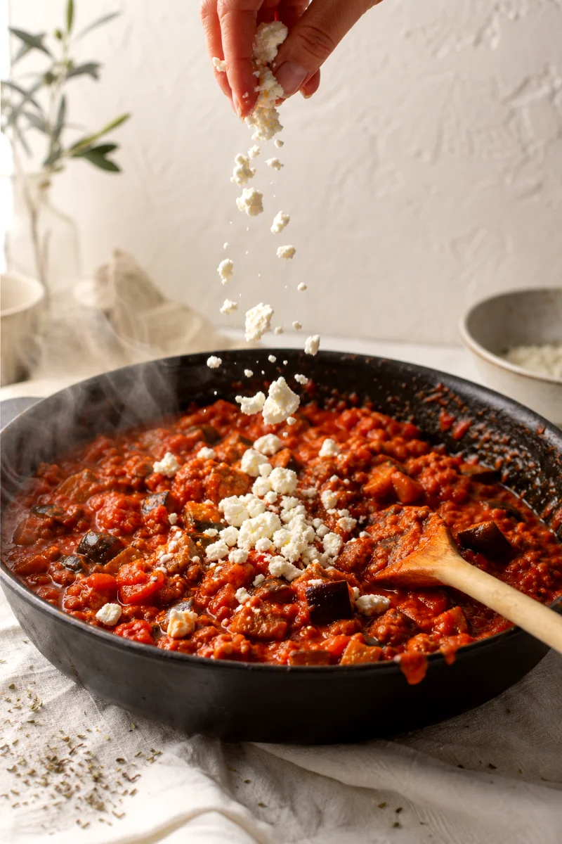 mediterranean-turkey-eggplant-skillet-cooking-process