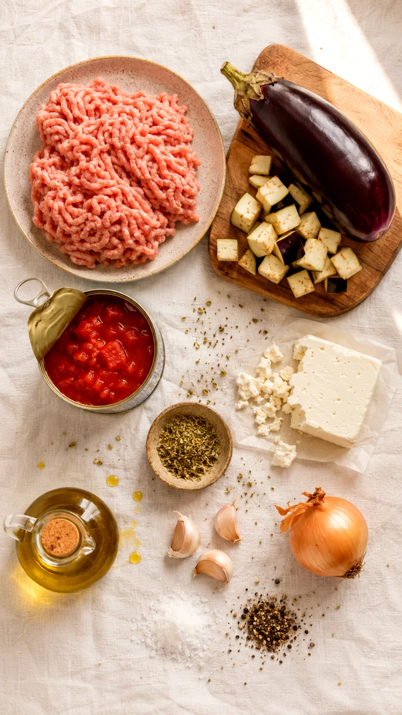 mediterranean-turkey-eggplant-skillet-ingredients