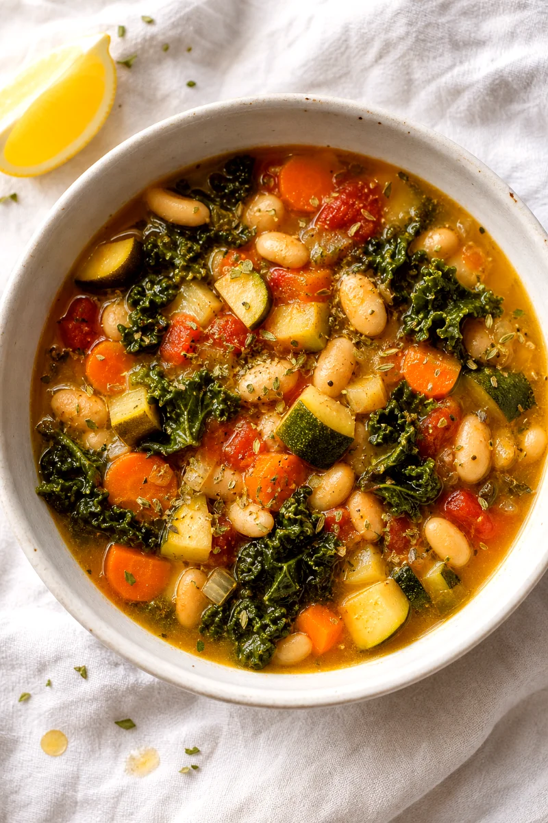 mediterranean-white-bean-stew-top-down-bowl
