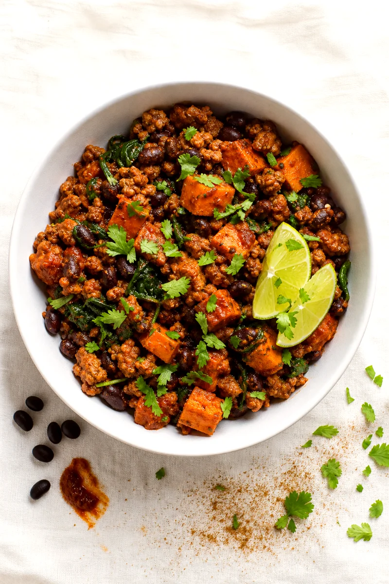 mexican-sweet-potato-black-bean-skillet-top-down