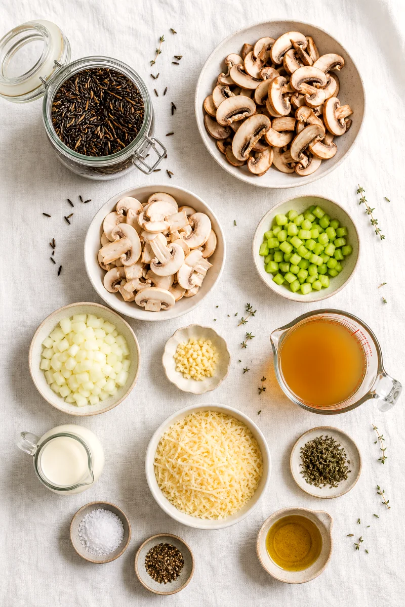 mushroom-wild-rice-casserole-ingredients
