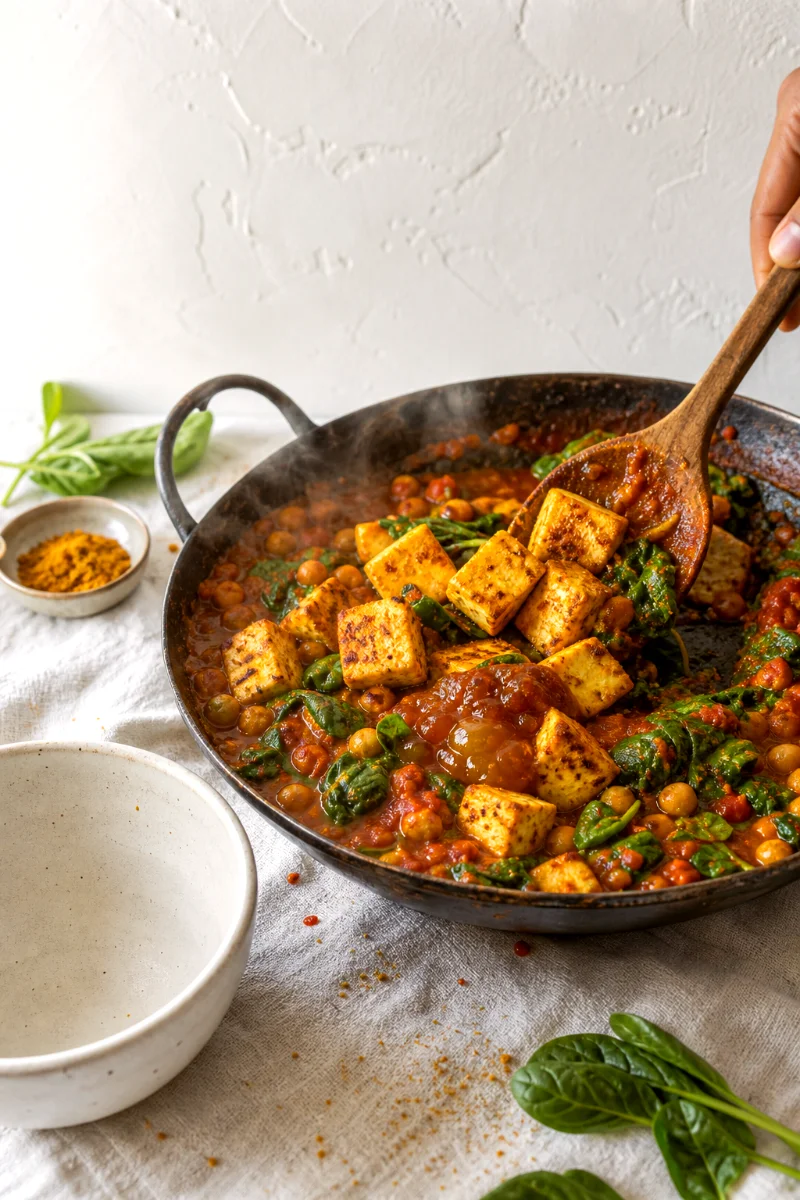 paneer-chickpea-spinach-curry-cooking-process