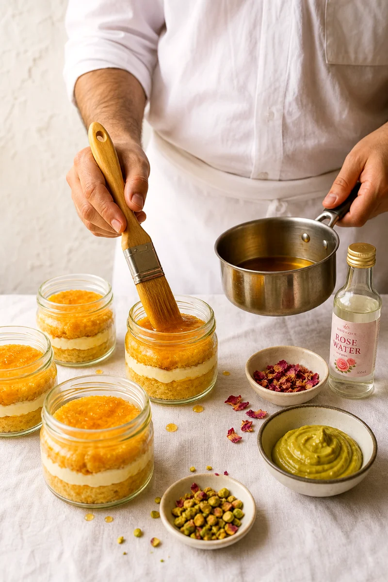 persian-love-dot-cake-saffron-syrup-process