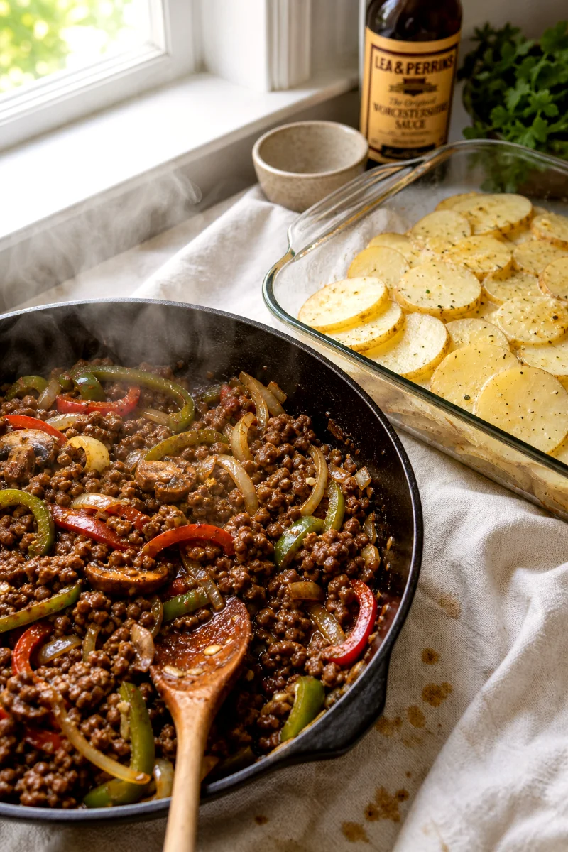 philly-cheesesteak-potato-casserole-cooking-process