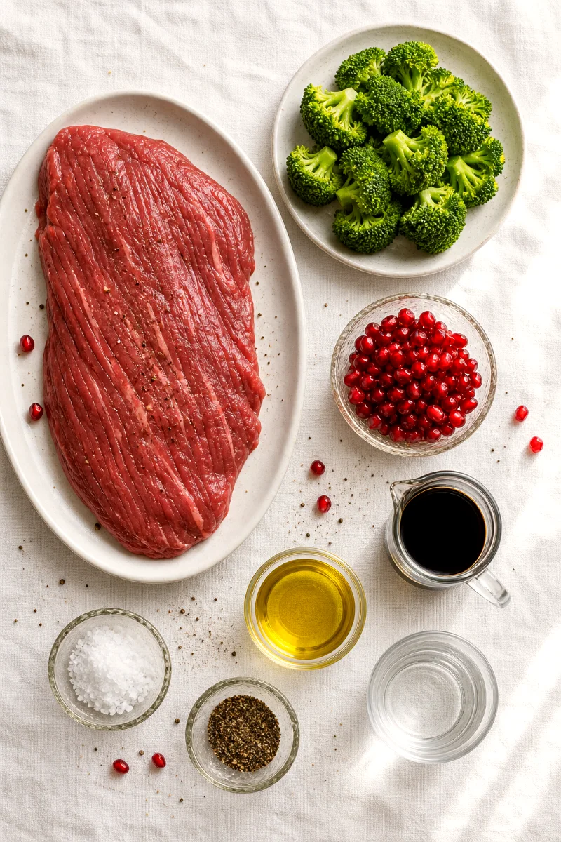pomegranate-balsamic-flank-steak-ingredients