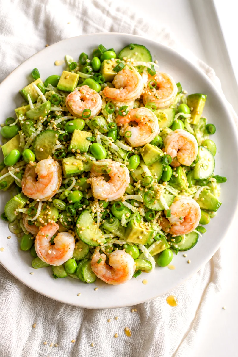 prawn-avocado-edamame-salad-top-down